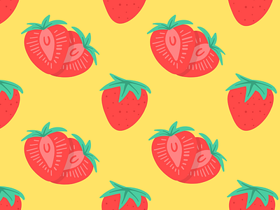 Strawberries design flat flat design illustration pattern patterns strawberries strawberry