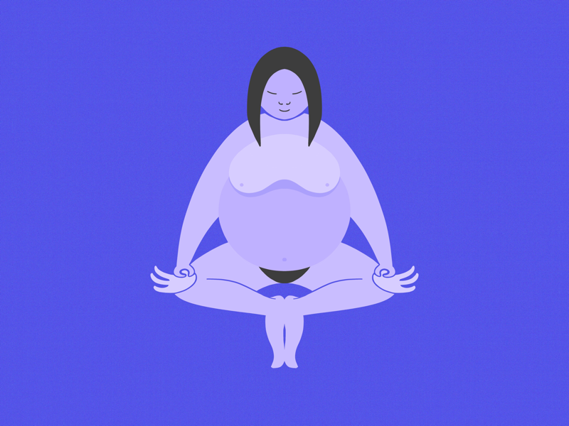 Meditation shape women illustration purple meditation yoga