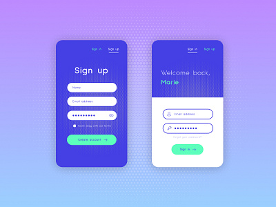 Sign up / Sign in Screen screen sign in sign up signin signup ui