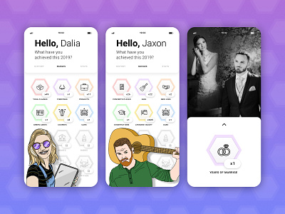 User Profile - 2019 achievements achievements app design graphic design icon illustration mobile design mobile ui profile ui user profile vector