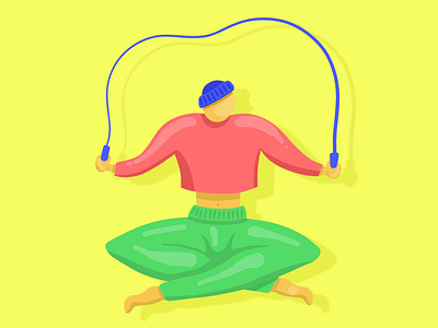 Yoga Jump Rope character character animation exercise floating guy illustration jump jump rope rope yoga