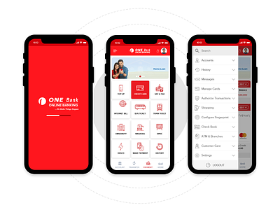 One Bank Mobile App android android app android app design app app design bank app banking app illustration internet banking ios ios app minimalist mobile app mobile banking app product product design uiux user experience user interface design userinterface