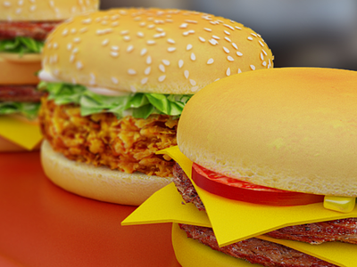 Burger Visualisation 3d bump map burgers food keyshot photoshop render solidworks visualisation