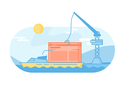 Shipping Product ⚓️ boat illustration launch product shipping sketch wireframe
