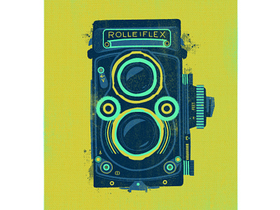Roliflex illustration old cameras vector