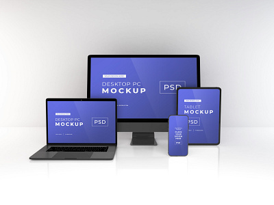 Responsive Devices Mockup Vol 1 communication computer desktop device electronic gadget imac ipad iphone laptop macbook mobile mockup pc phone screen smartphone tablet technology template