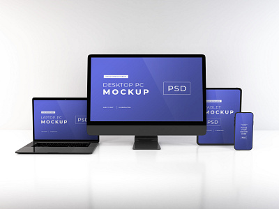 Responsive Devices Mockup Vol 2 communication computer desktop device electronic gadget imac ipad iphone laptop macbook mobile mockup pc phone screen smartphone tablet technology template