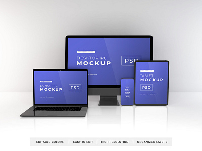 Responsive Devices Mockup Vol 5 (Freebie) computer desktop device electronic freebie gadget ipad iphone laptop macbook mobile mockup pc phone screen smartphone tablet technology template