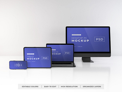 Download Responsive Devices Mockup Vol 6 computer desktop device electronic gadget imac ipad iphone laptop macbook mobile mockup pc phone realistic screen smartphone tablet technology template