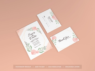 Download Wedding Invitation Mockup Vol 6 beautiful card decoration elegant feminine floral flower greeting invitation leaves letter mock up mockup paper rsvp scene stationery template text wedding