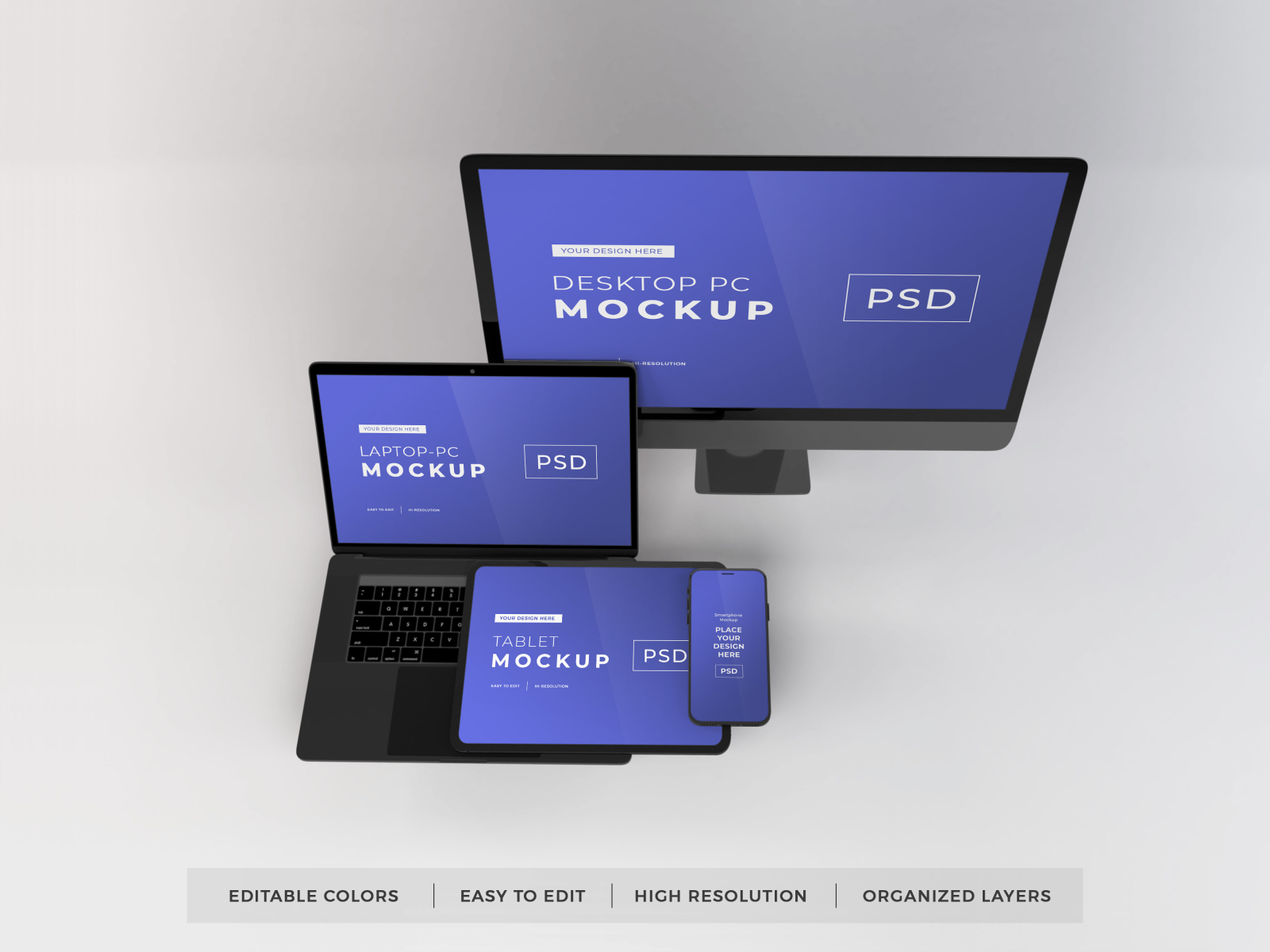 Download Responsive Devices Mockup Vol 7 by Dendy Herlambang on Dribbble