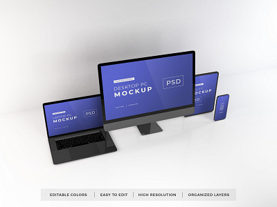 Download Responsive Devices Mockup Vol 13 3d apple device mockup photoshop premium technology template