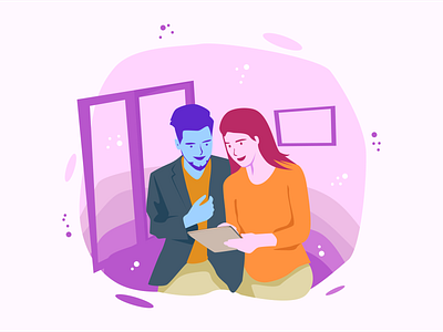 Happy Young Business Colleagues Flat Illustration app background branding business character design element flat gradient illustration ui ux vector web