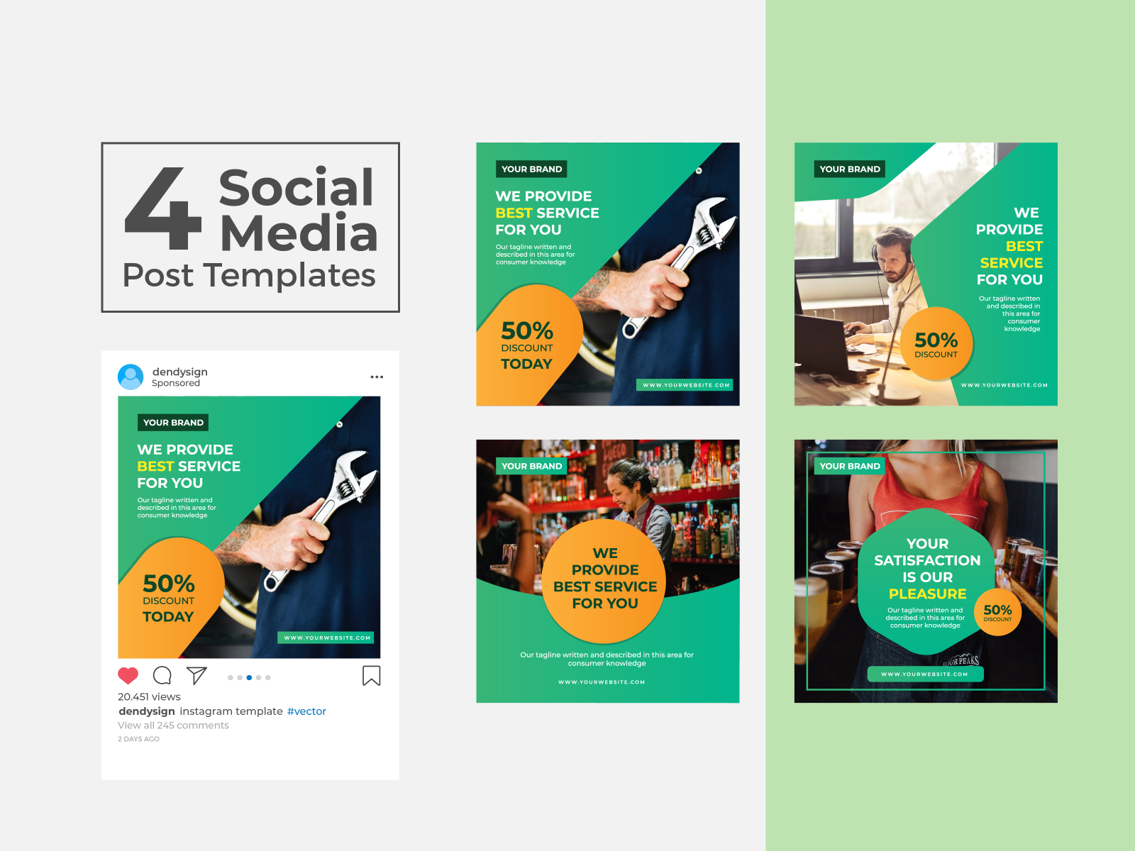 Social Media Post Design Templates Vol 8 by Dendy Herlambang on Dribbble