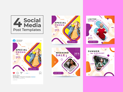 Social Media Post Design Templates Vol 19