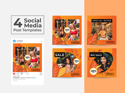 Social Media Post Design Templates Vol 26