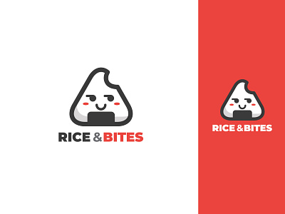 Rice & Bites Logo Design brand branding business design element food icon illustration logo logo design onigiri vector