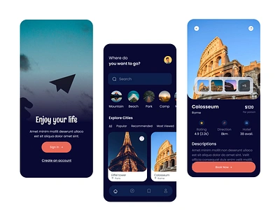 Travel Service App app design app home page booking app hotel book mobile mobile app travel travel app traveling app travels app ui ux