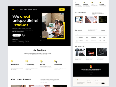 Digital Service landing page agency creative landing page design design agency digital agency landingpage personal landing page portfolio landing page service landing page ui ux web web agency website