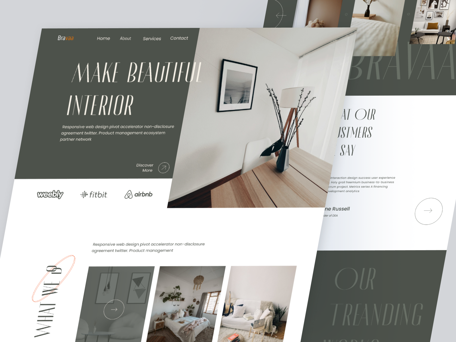 Interior Design Landing page by Rubel Ahmed for Muse Design on Dribbble