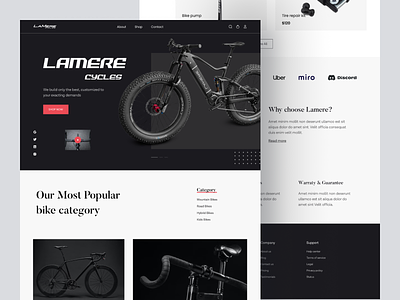 Bicycle Landing Page agency bicycle bicycle landing page bike landing page branding design e commerce ecommerce website graphic design landing page design logo ui ux web webdesign website