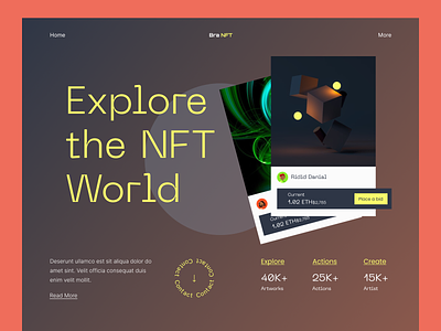 NFT Landing Page Website agency apps art bitcoin branding design digital art graphic design illustration landingpage nft nft landing page nft web token ui ux web website