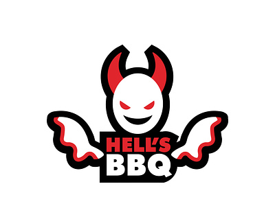 logo for devil themed BBQ food place bbq bbq logo design devil logo food bbq logo hell logo logo