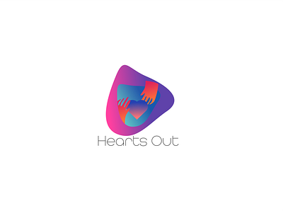 Hearts Out Logo adobe illustrator branding flat illustrator logo logo design vector