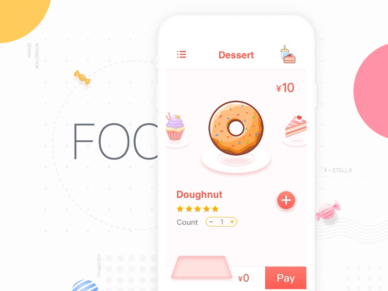 Dessert Shop animation app design dessert drink food app mobile shop ui