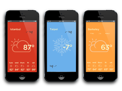 More iterations of flat weather app flat flat design icons minimal user interface weather