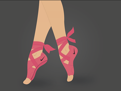 Nike studio wraps art ballet barre dance illustration nike shoes vector