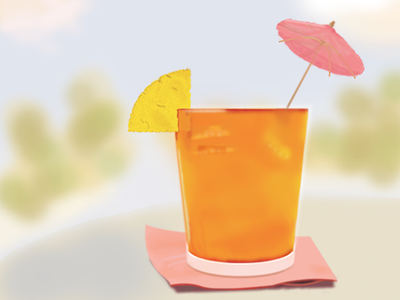 Mai tai blur cocktail digital painting drink illustration mai tai paint