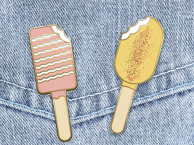 Enamel mocks enamel ice cream pins vector