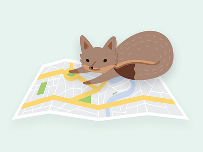 Fox reading a map