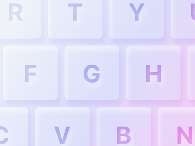 keyboard buttons clean gradient keyboard letters light minimal neomorphic neomorphism pink purple soft soft ui type