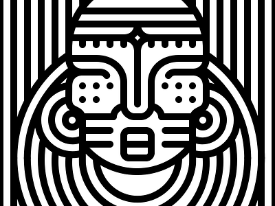 Masai woman africa black blackwhite graphic head illusion illustration line lineart lines linestyle monochrome stripes white