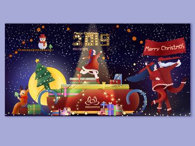 Christmas animation design flat illustration website