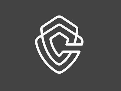 c + shield 2d brand c cyber design flat icon letterform line logo logo design logotype mark negative space secure security shield symbol typography vector