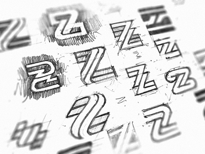 Z letter exploration 2d branding design exploration flat graphic icon logo logotype mark minimal minimalistic monogram n negative space sketch symbol variation vector z