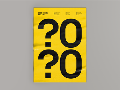 2020 2020 2d branding composition design designer flat font graphic layout meetup minimalistic negative space poster print sign simple typography vector yellow