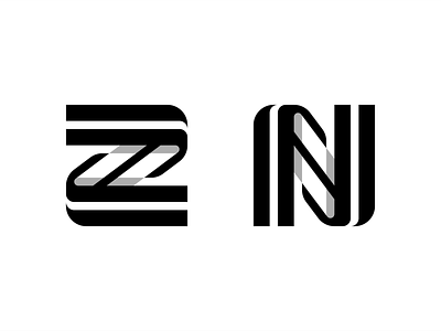 ZN 2d branding design flat graphic icon letter logo logotype mark minimalistic monogram negative space sign simple symbol vector vectors