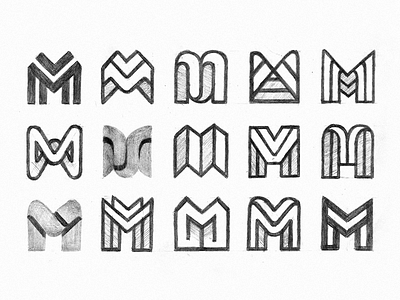 M exploration 2d alphabet branding design exploration flat icon letter letterform logo logotype m mark minimalistic monogram negative space sketches symbol typography vector