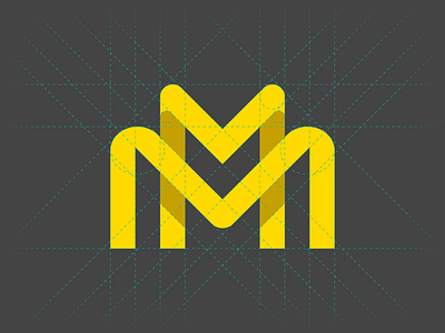 M 2d branding design flat graphic grid icon letter letterform logo logotype m mark minimal minimalistic monogram negative space symbol typography vector
