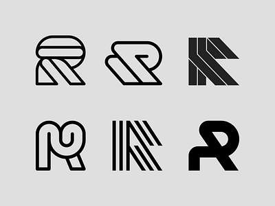R letter exploration 2d alphabet branding design exploration flat graphic icon letter letterforms logo logotype mark minimal minimalistic monogram negative space r typography vector