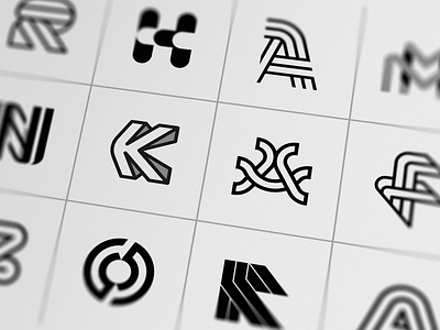 Letterforms 2d alphabet behance behance project branding design flat icon letter letterform logo logofolio logotype mark minimalistic monogram negative space symbol typography vector