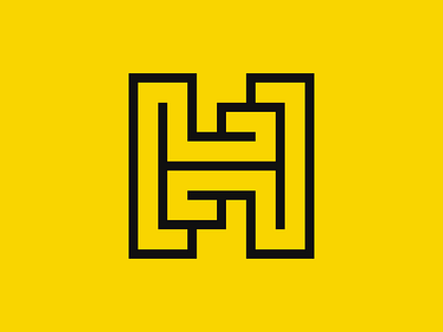 H letterform 2d alphabet branding design flat graphic h icon letter letterform logo logotype mark maze minimal minimalistic negative space symbol typography vector
