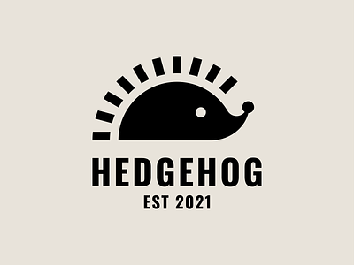 Hedgehog 2d animal branding design flat forest hedgehog icon letters logo logotype mark minimal mouse negative space spike sun typography vector wildlife