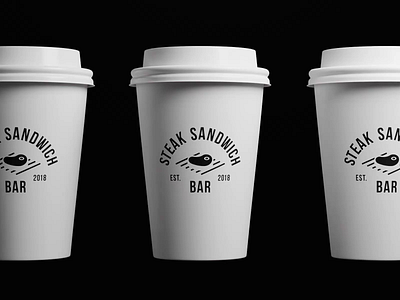 Steak Sandwich Bar cup 2d 3d animation bar cafe coffe coffee design flat food icon logo logotype mark minimalistic negative space restaurant symbol typography vector