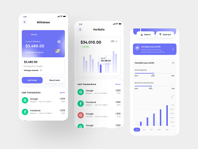 Coinst Financial Wallet App UI/UX Design analytics bank banking app blockchain card color credit card crypto e wallet finance financial fintech fintech app flutter mobile banking money online wallet payment transactions ui