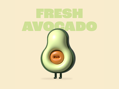 Gummy Gang #2: Fresh Avocado 🥑 3d avocado character cute design gang gummy illustration illustrator type